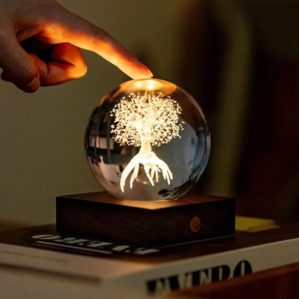 Lampa ozdobna Amber Crystal Tree of Life Gingko