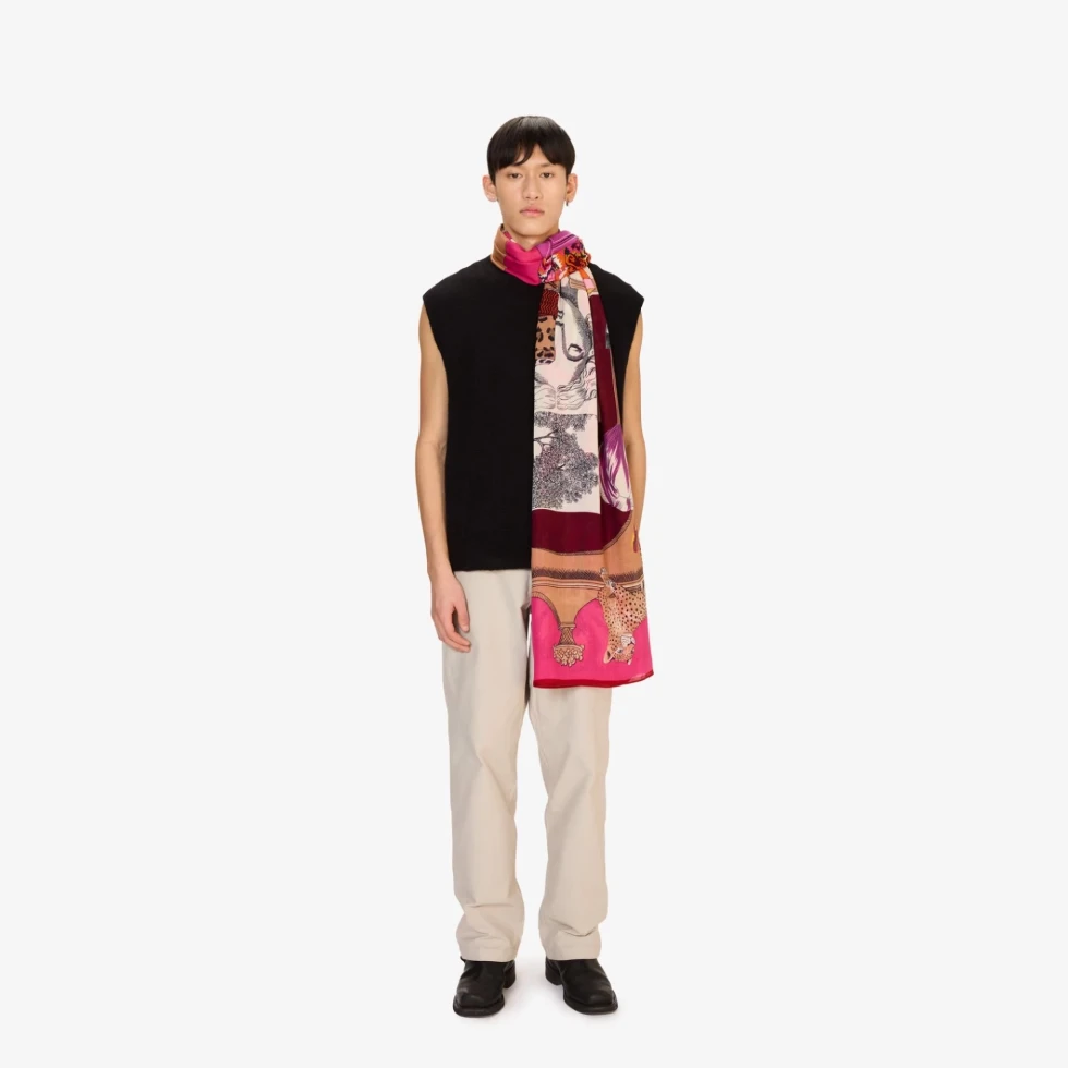 Szal 100 Wool Atelier Pink Inoui Edittions