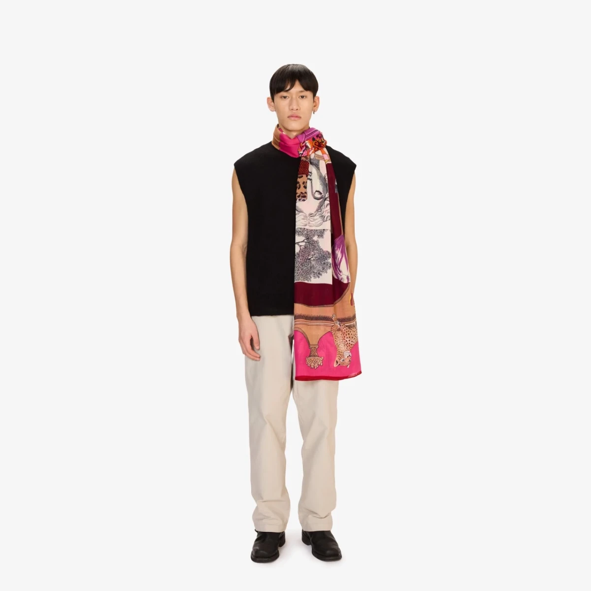 Szal 100 Wool Atelier Pink Inoui Edittions
