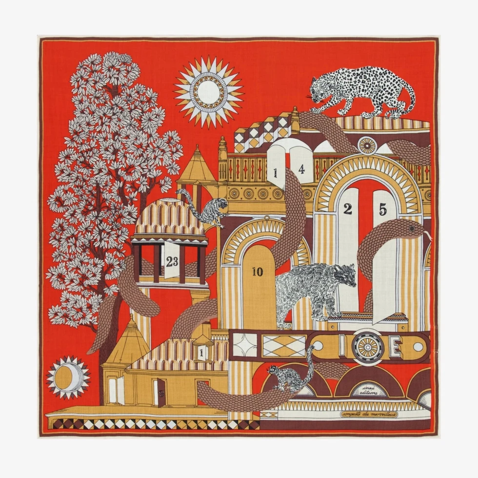 Szal kwadrat 100 Nicolas Red Inoui Editions