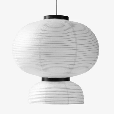 Ręcznie wykonana z papieru i drewna lampa wisząca Formakami JH5 &Tradition