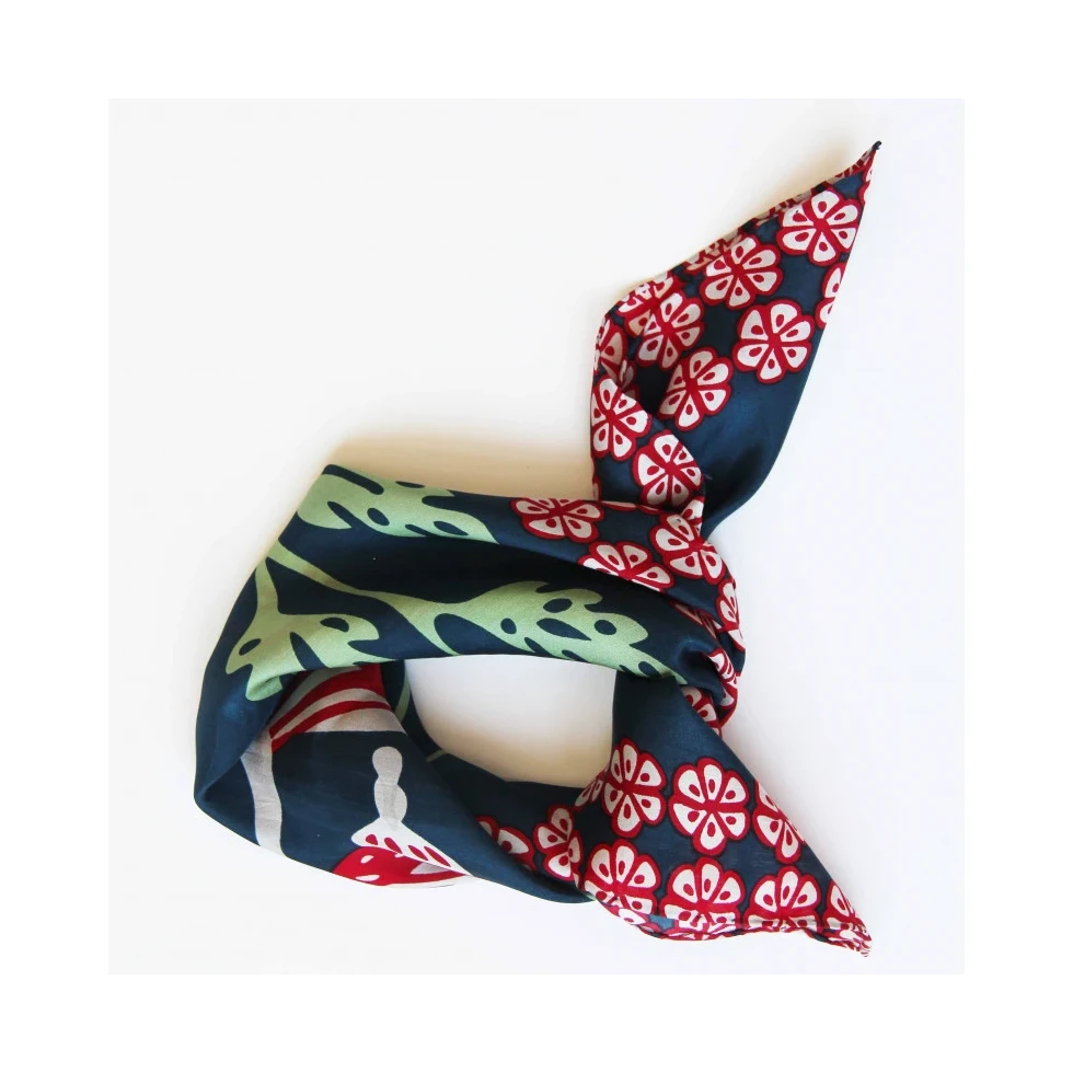 Apaszka jedwabna Mini Alice Marine Navy Apaszka jedwabna Mini Alice Marine Navy