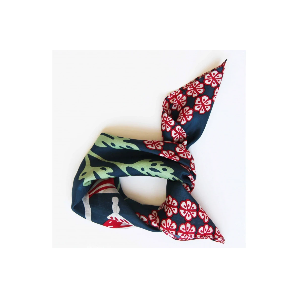 Apaszka jedwabna Mini Alice Marine Navy Apaszka jedwabna Mini Alice Marine Navy