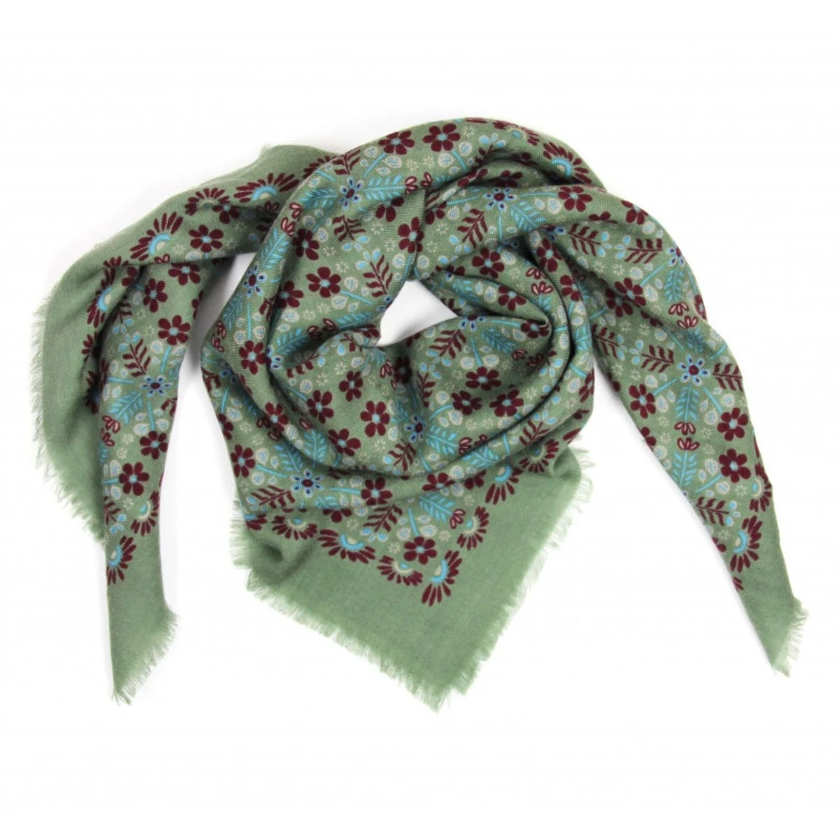 Apaszka wełniana Agata Kaki Apaszka wełniana Agata Kaki