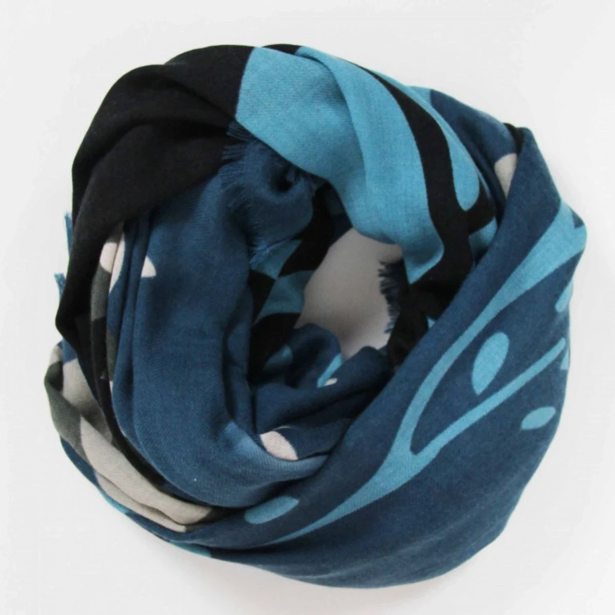 Szal wełniany XL Oasis Bleu Blue Szal wełniany XL Oasis Bleu Blue