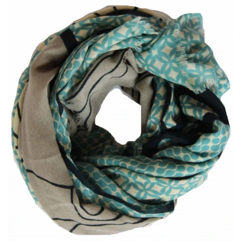 Szal wełniany XL Origami Marine Navy