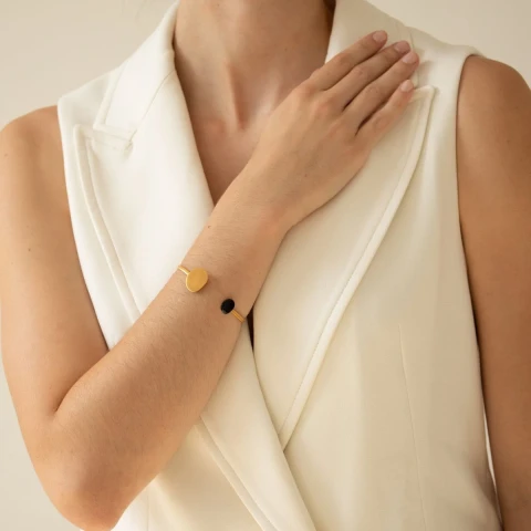 Złoto/czarna bransoletka