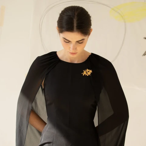 Złota broszka gwiazdki