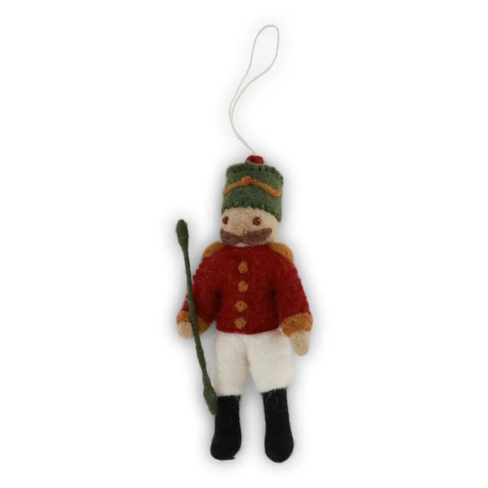 Ozdoba filcowa Nutcracker with Red Jacket & Green Hat