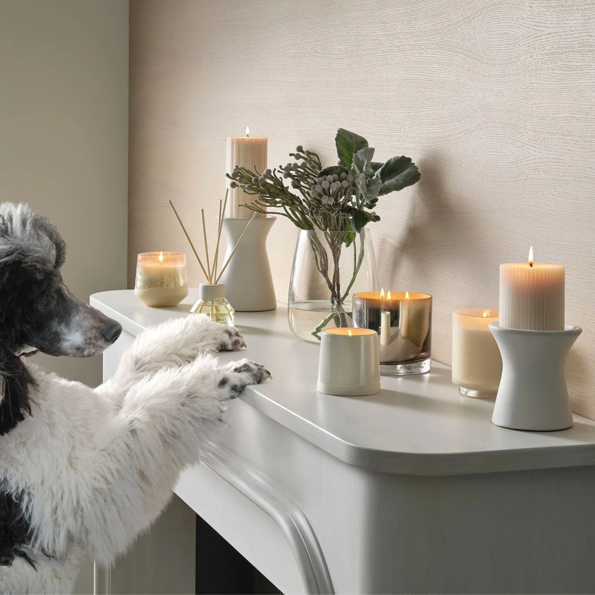 Świeca Box Glass Winter White