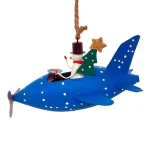 Ozdoba Snowman in Blue Plane
