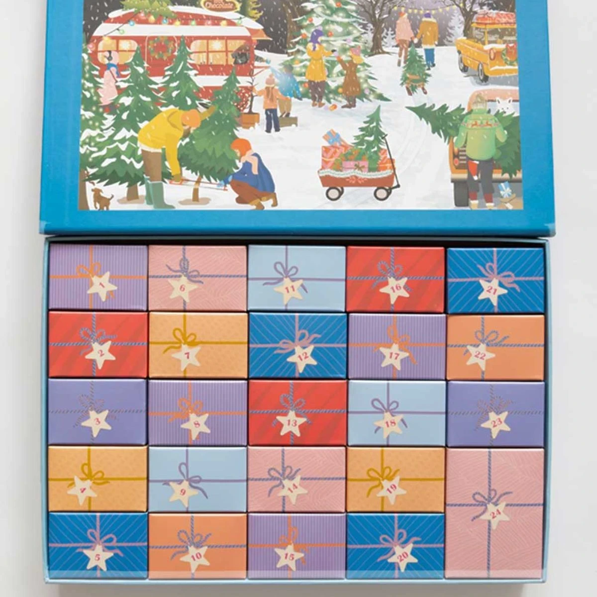 Puzzle z kalendarzem adwentowym Christmas Trees&Snow Flakes