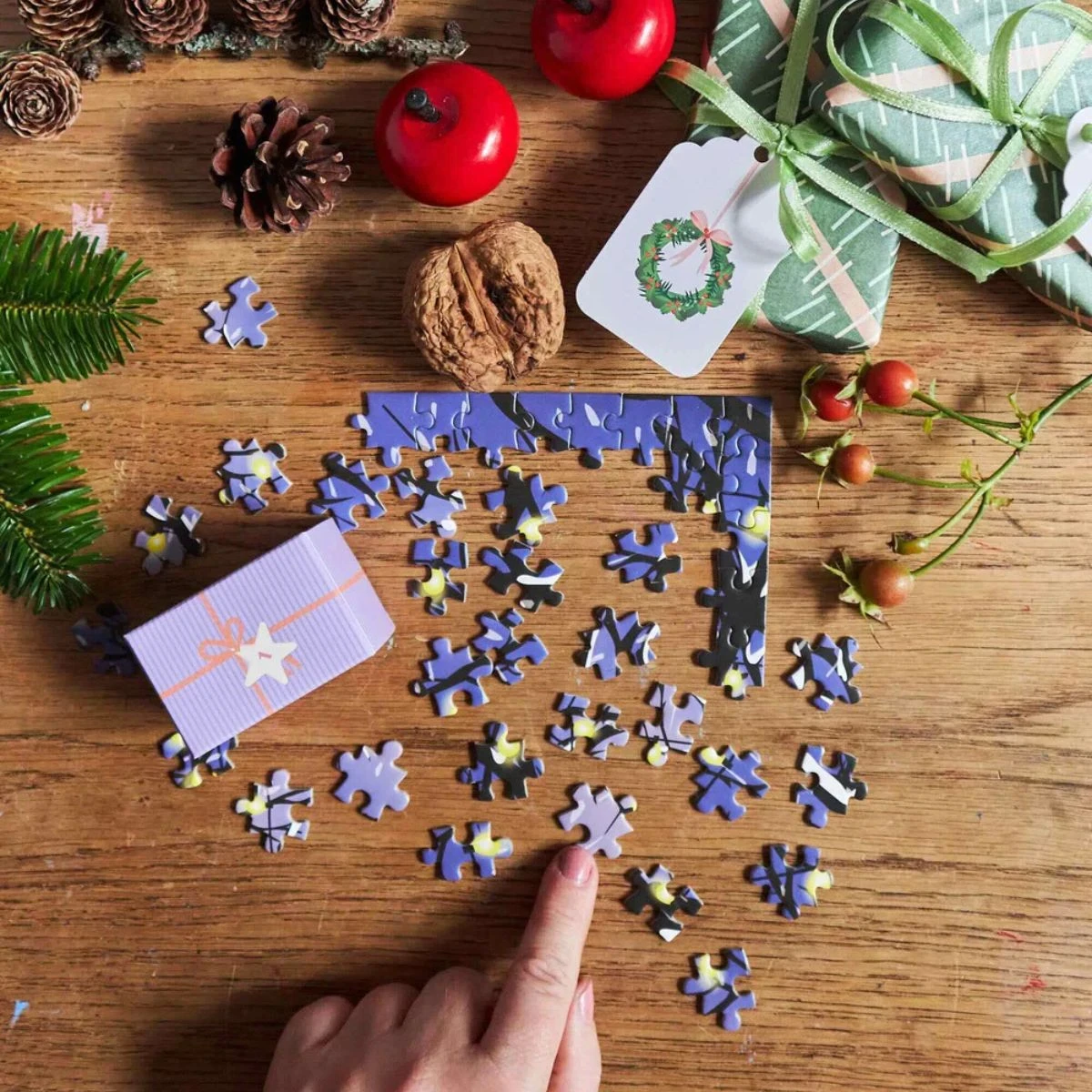 Puzzle z kalendarzem adwentowym Christmas Trees&Snow Flakes