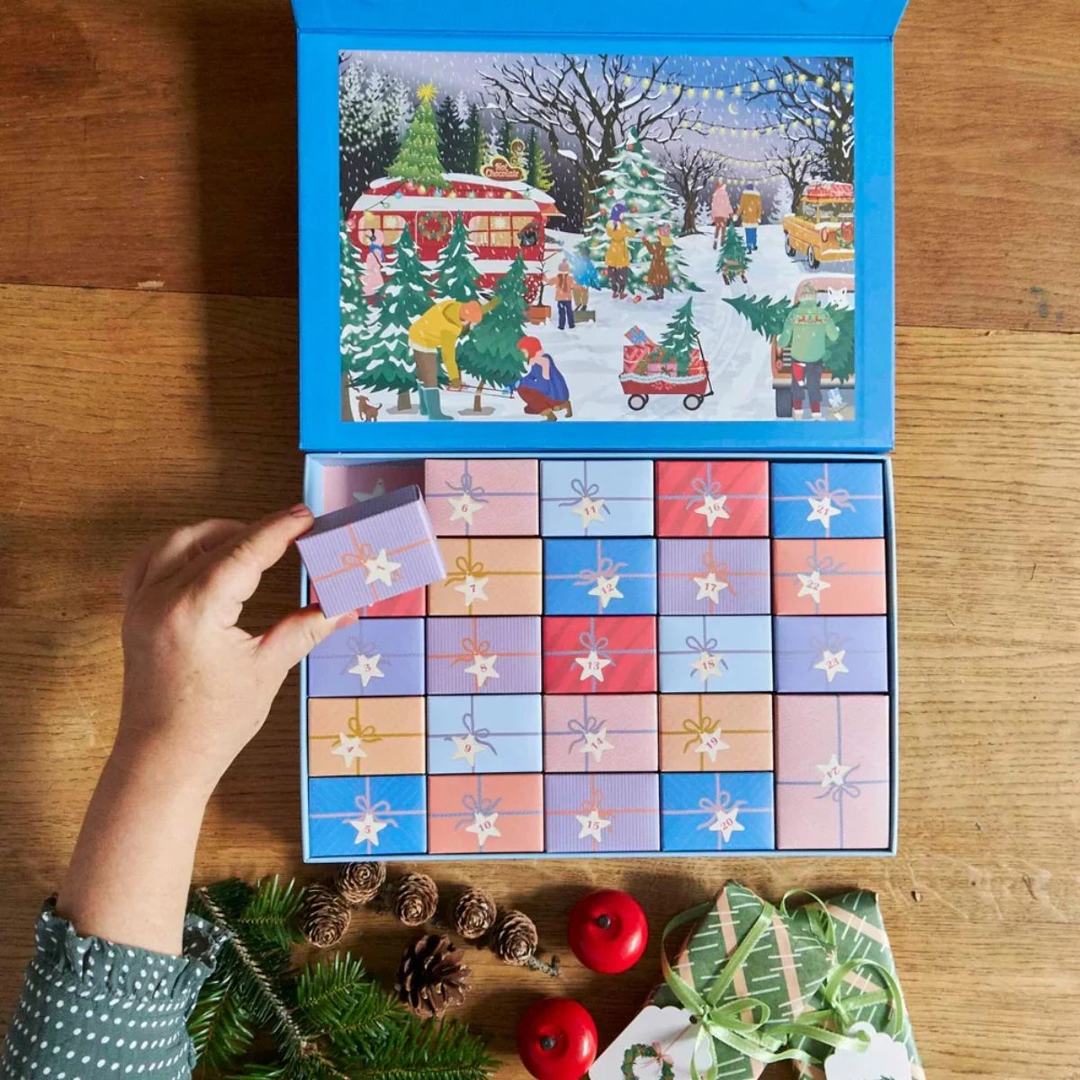 Puzzle z kalendarzem adwentowym Christmas Trees&Snow Flakes