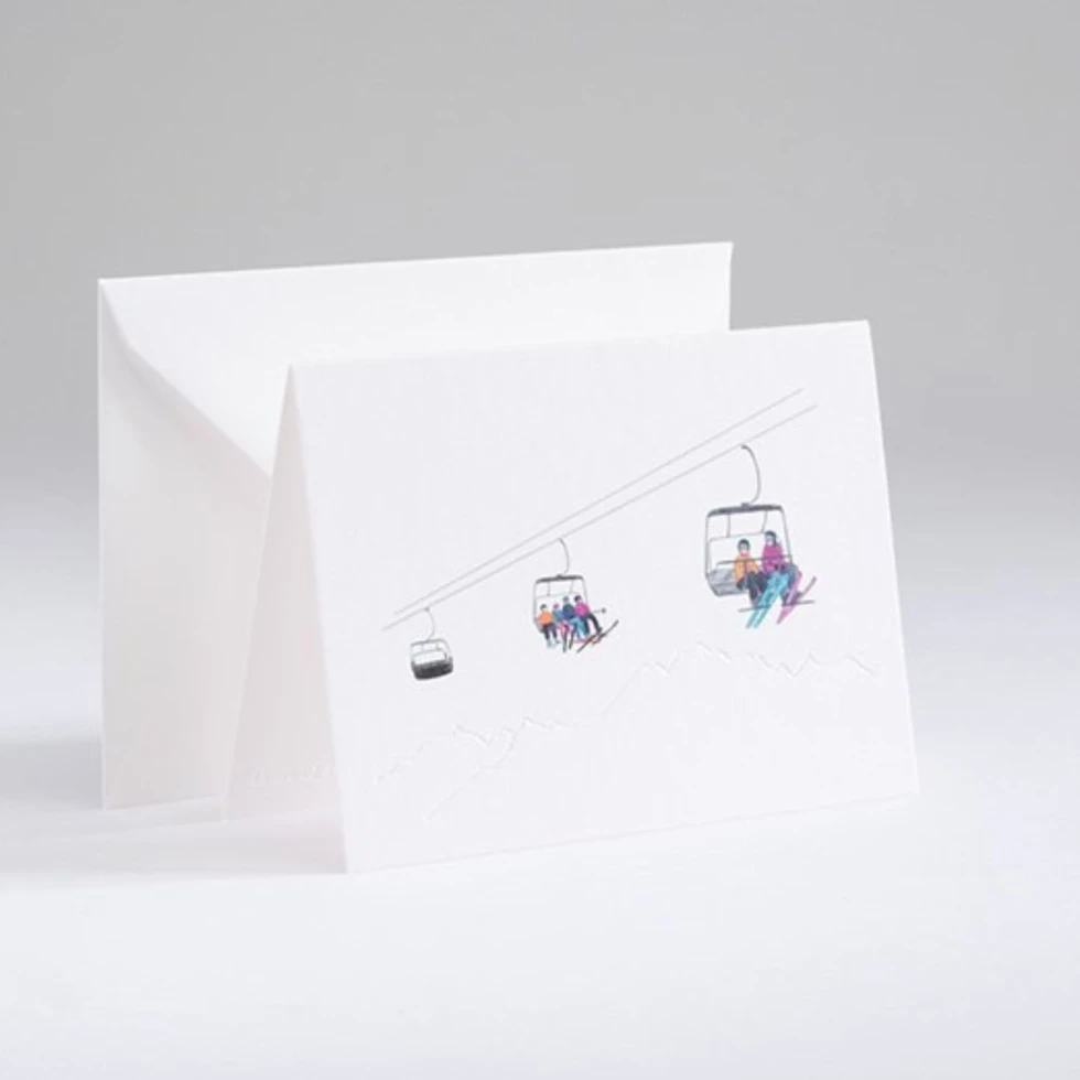 Kartka świąteczna Traces in the snow Chairlift