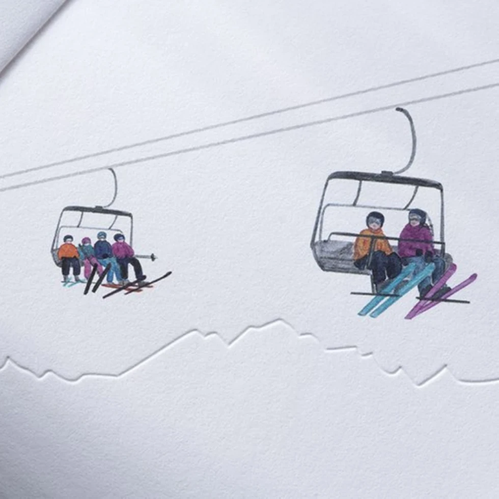 Kartka świąteczna Traces in the snow Chairlift