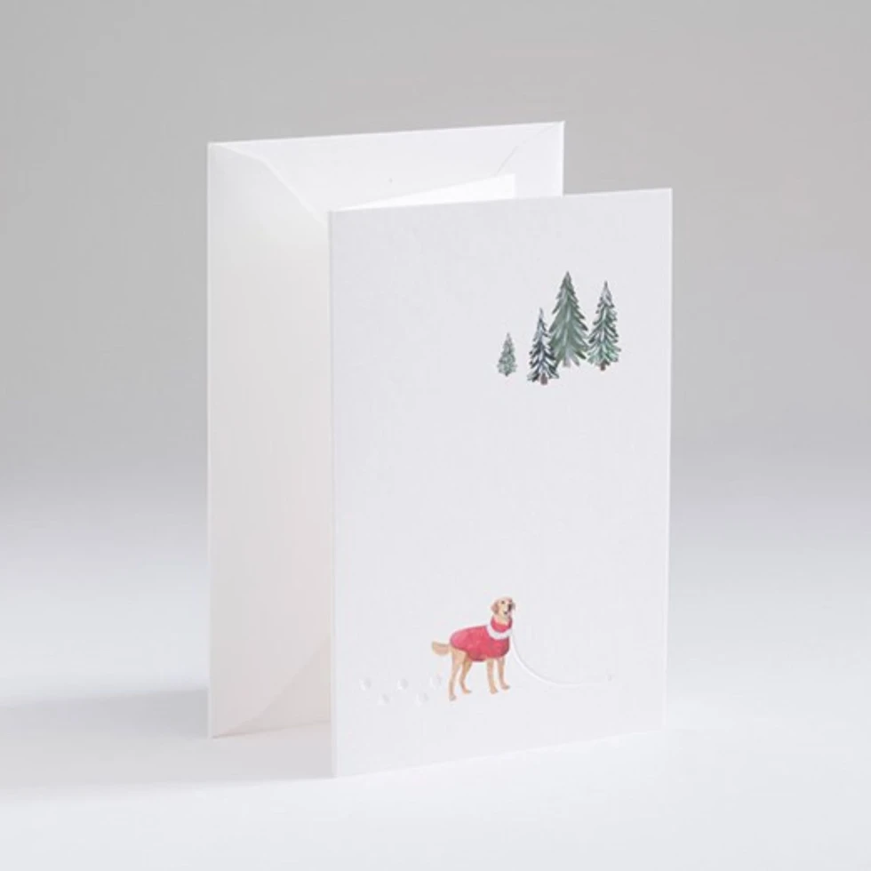 Kartka świąteczna Traces in the snow Christmas dog