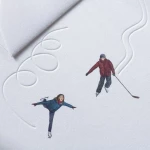 Kartka świąteczna Traces in the snow Ice skating