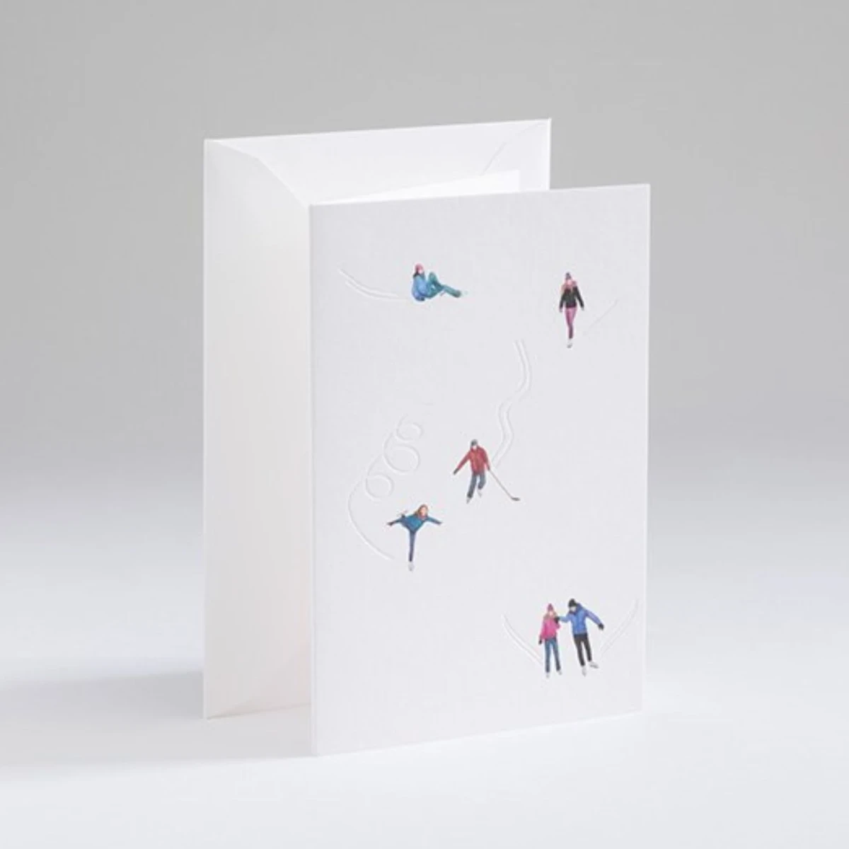 Kartka świąteczna Traces in the snow Ice skating