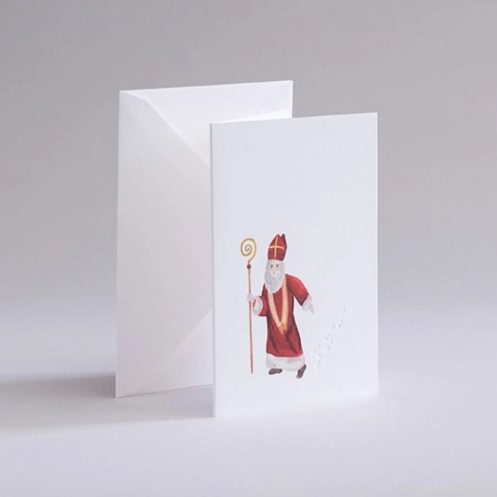 Kartka świąteczna Traces in the snow Santa Claus