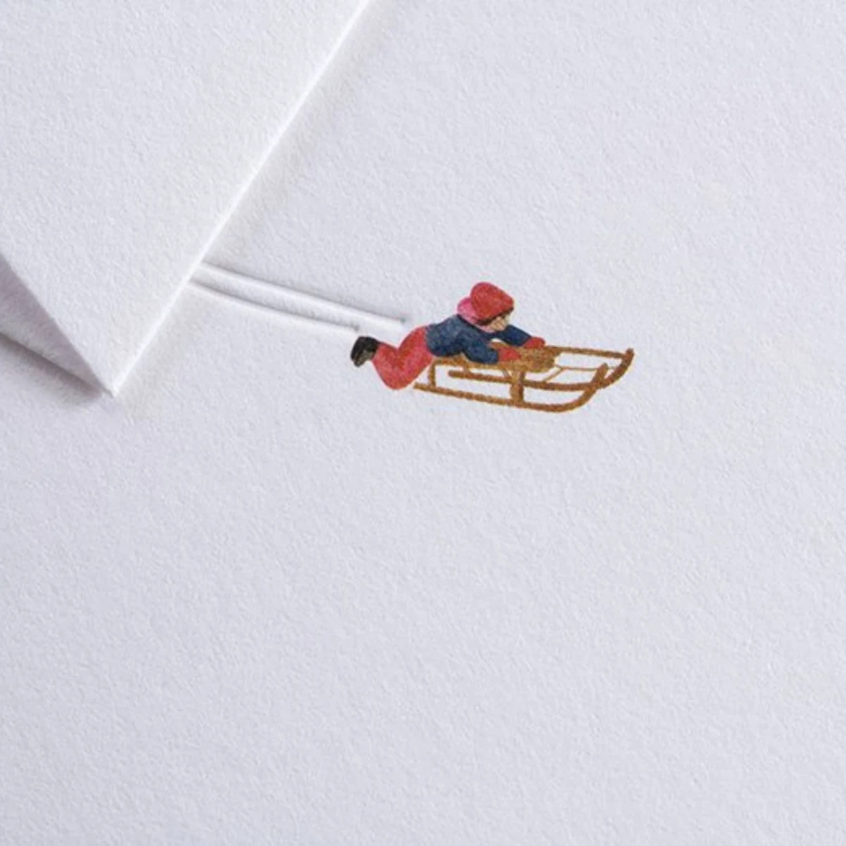 Kartka świąteczna Traces in the snow Sledding hill