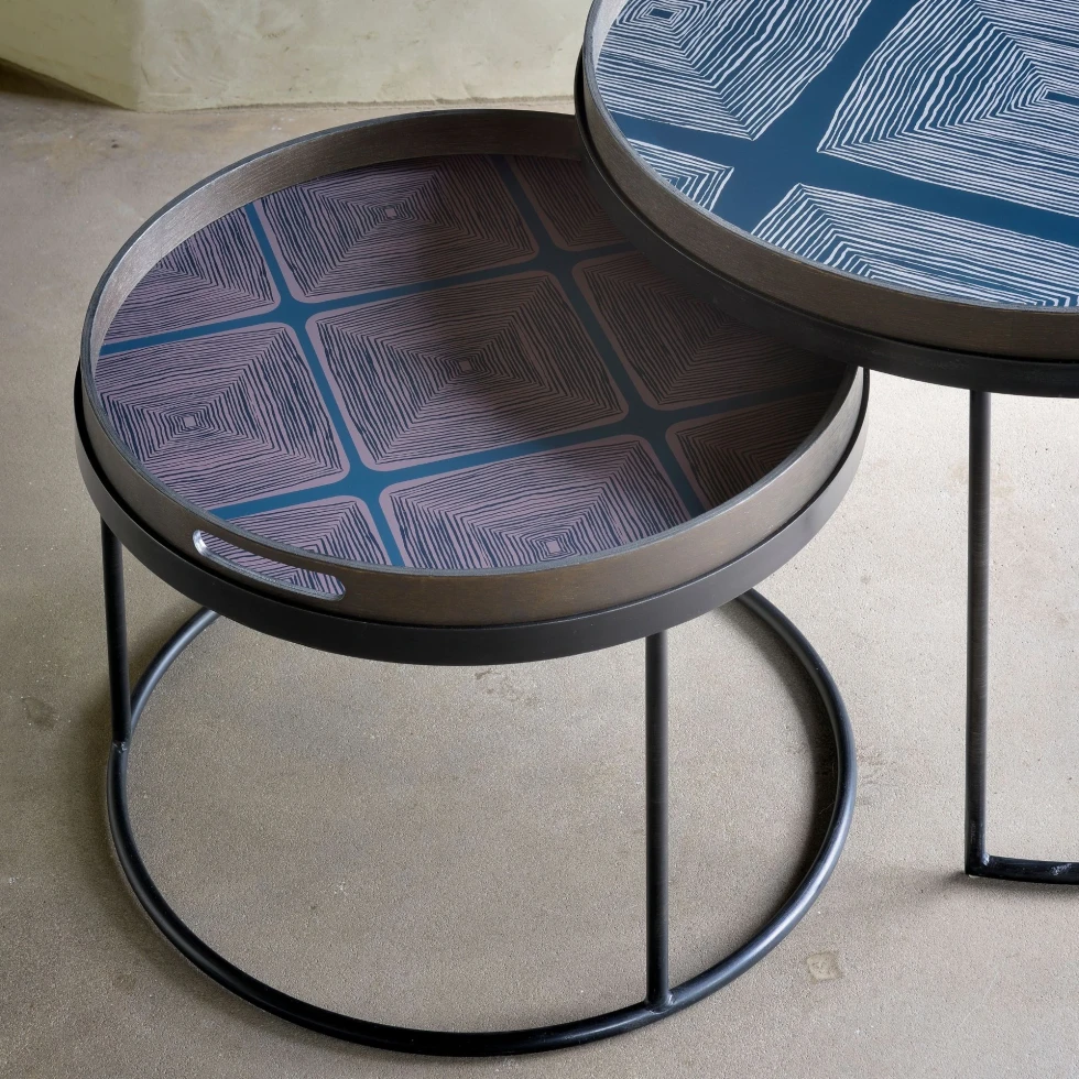 Zestaw stolików kawowych Round Tray Low Ethnicraft