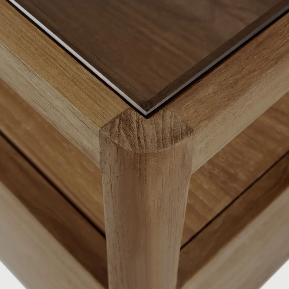 Stolik nocny Spindle tekowy