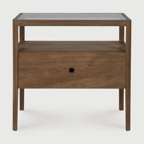 Stolik nocny Spindle tekowy