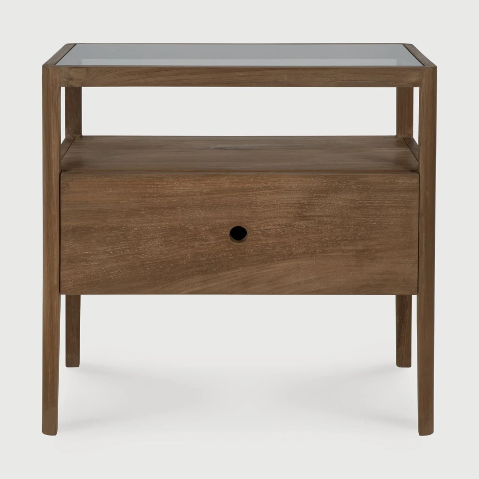 Stolik nocny Spindle tekowy