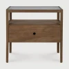 Stolik nocny Spindle tekowy