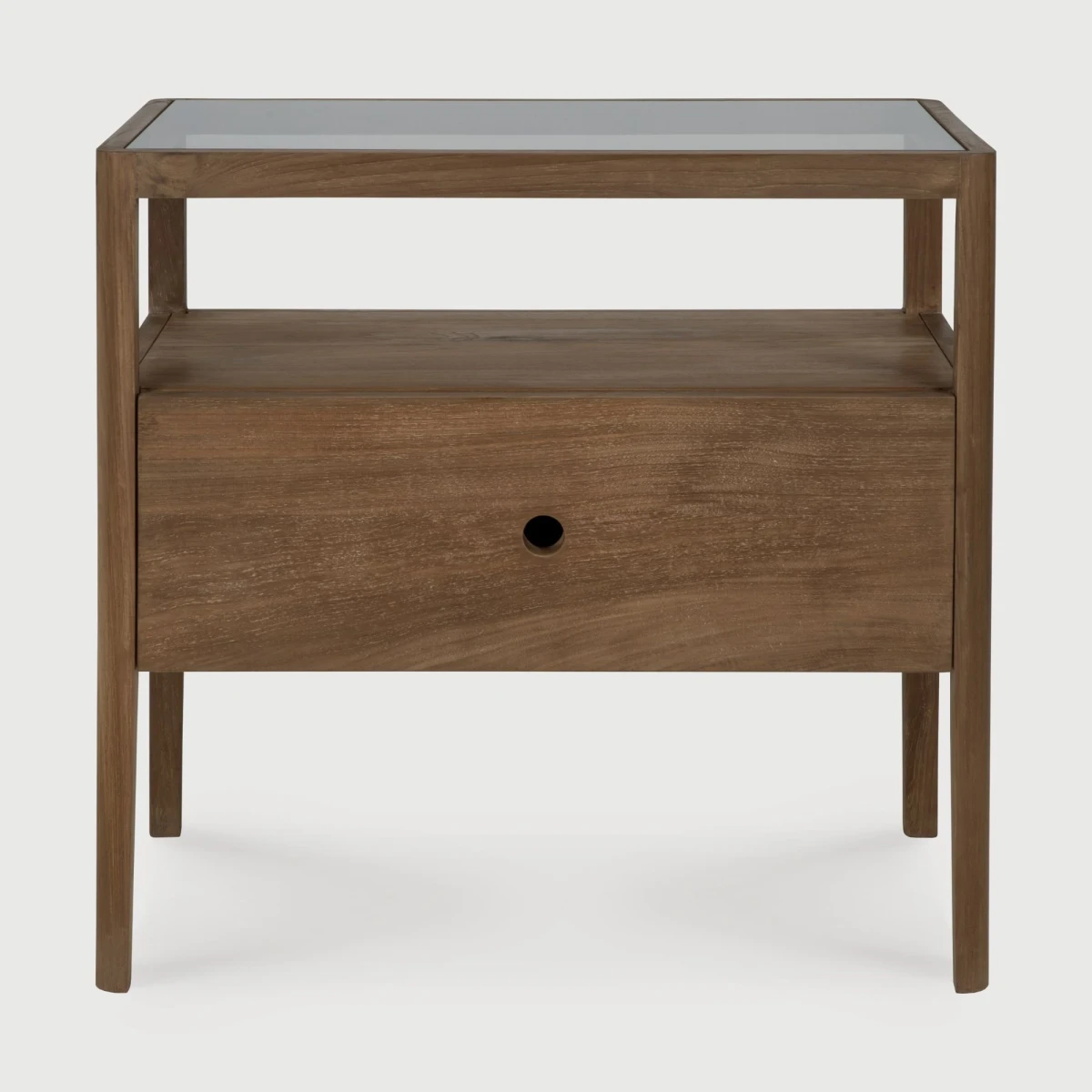 Stolik nocny Spindle tekowy