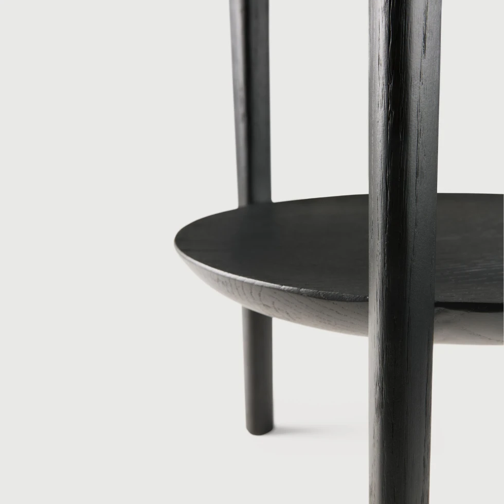 Stolik dębowy czarny Bok