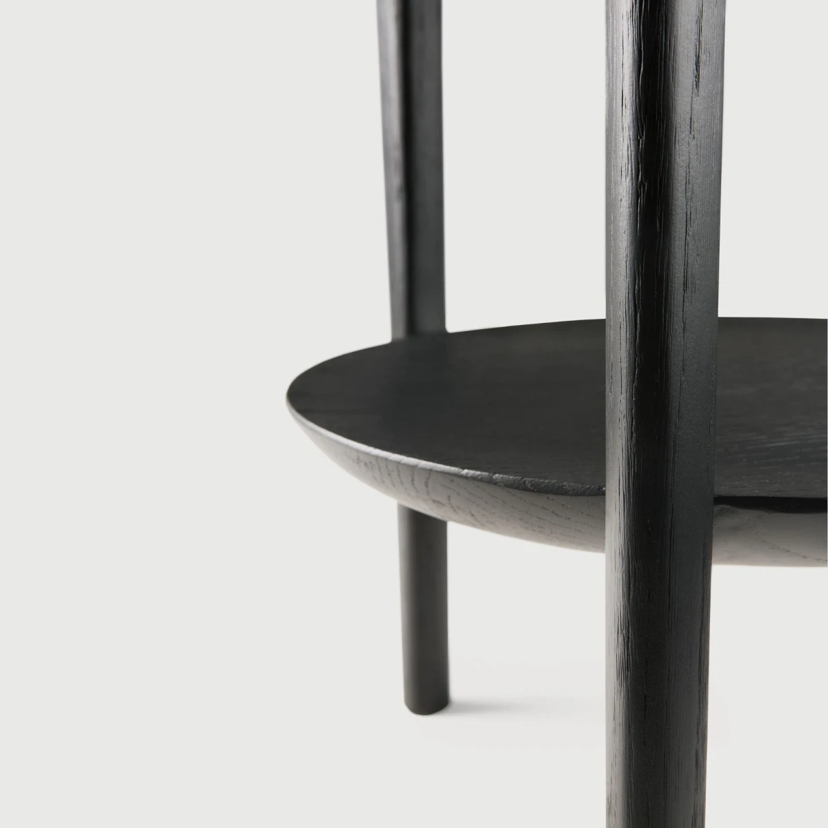 Stolik dębowy czarny Bok