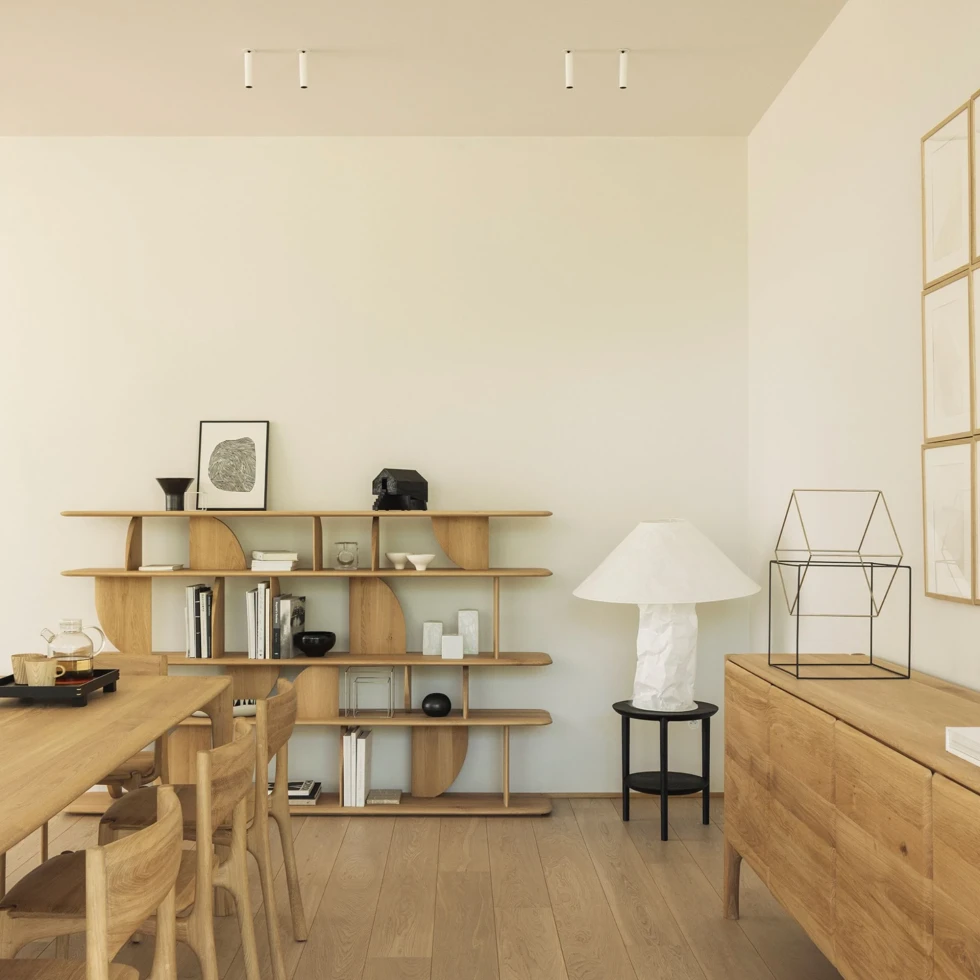 Stolik dębowy czarny Bok