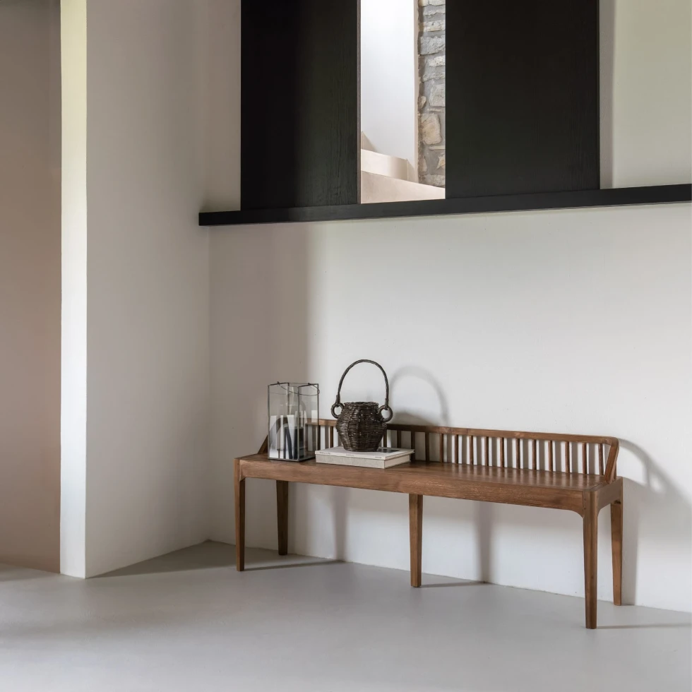 Ławka z drewna tekowego Spindle