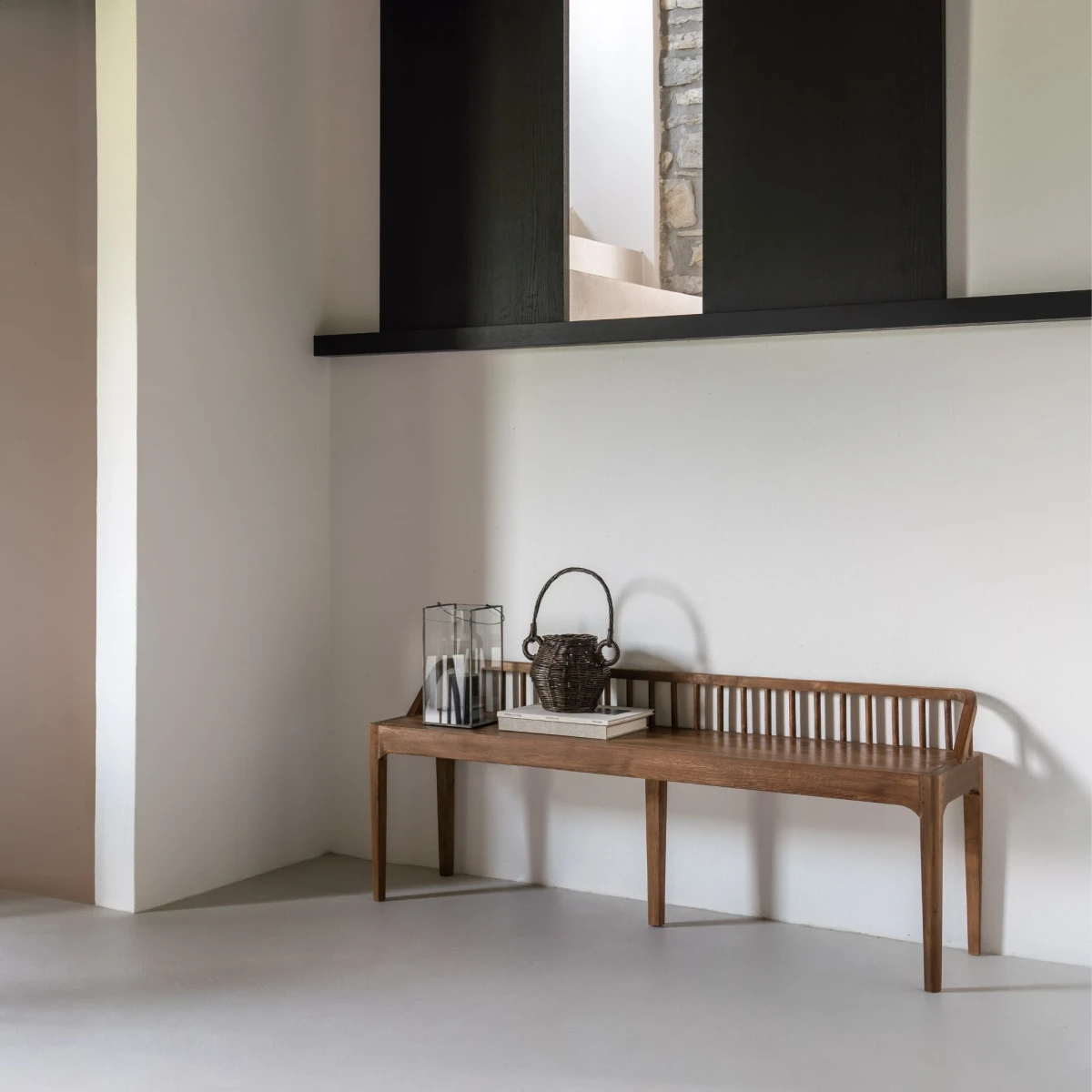 Ławka z drewna tekowego Spindle