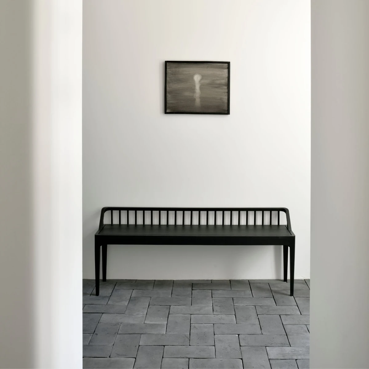 Ławka dębowa czarna Spindle