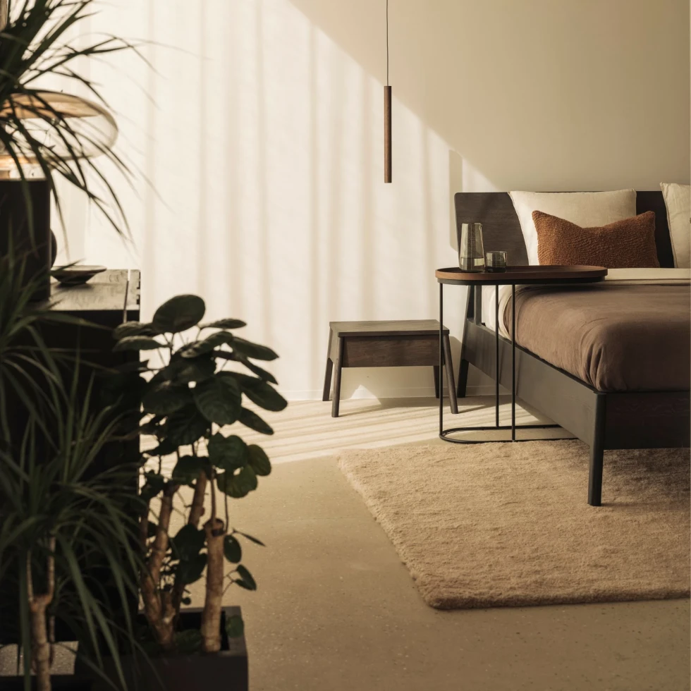 Łóżko dębowe brązowe Air 160x200