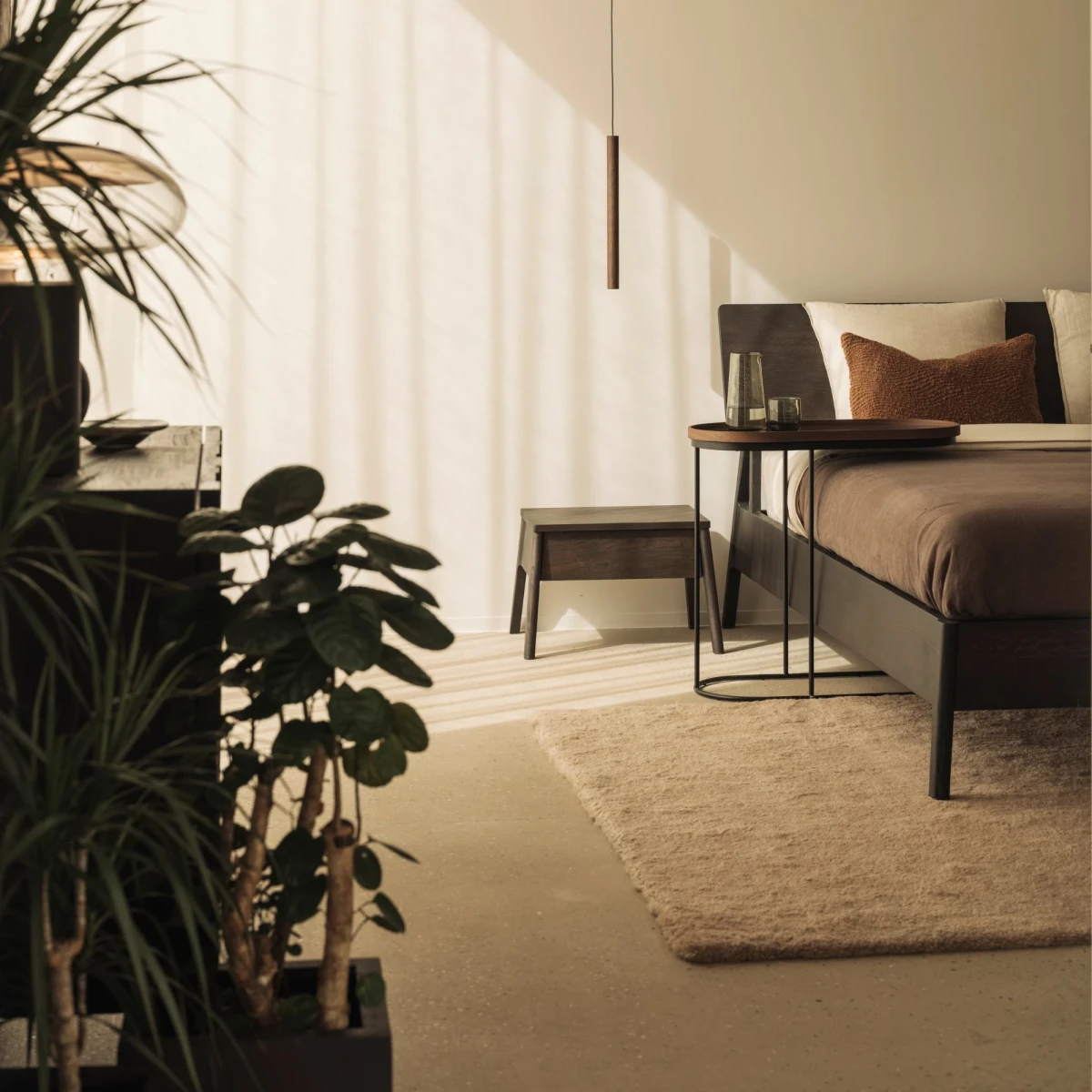 Łóżko dębowe brązowe Air 160x200