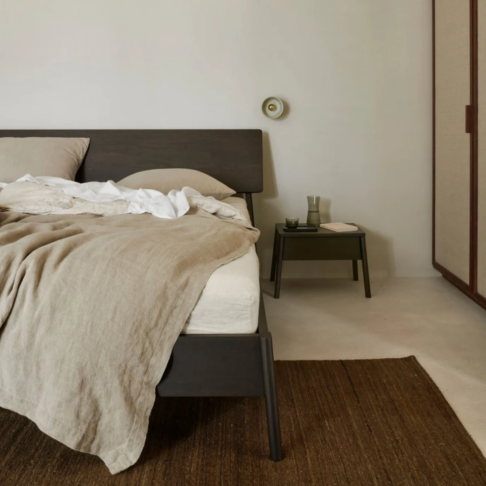 Łóżko dębowe brązowe Air 180x200