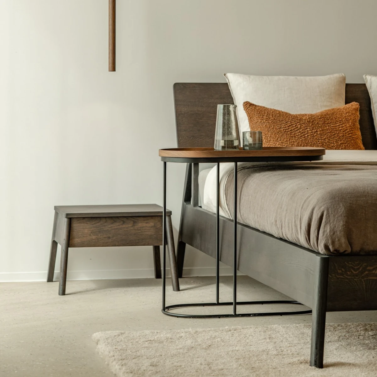 Łóżko dębowe brązowe Air 180x200