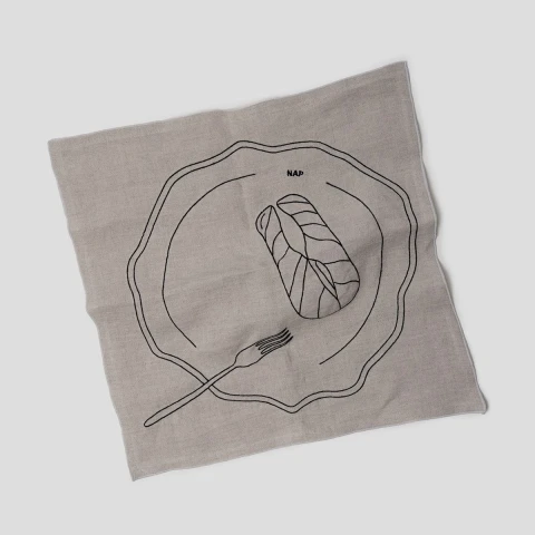 Serwetka z haftem Festive Season, natural/off white, 40x40cm