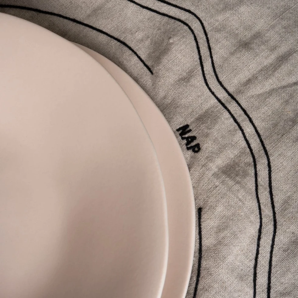 Serwetka z haftem Festive Season, natural/off white, 40x40cm