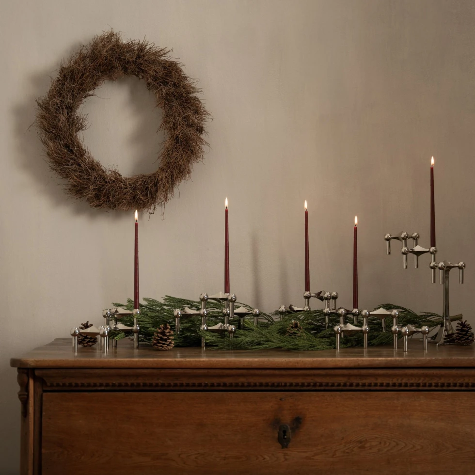 Zestaw 3 świeczników Nagel Chrome