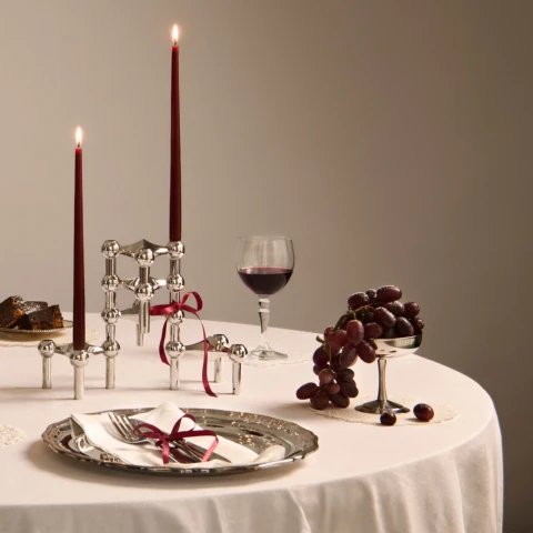 Zestaw 3 świeczników Nagel Chrome