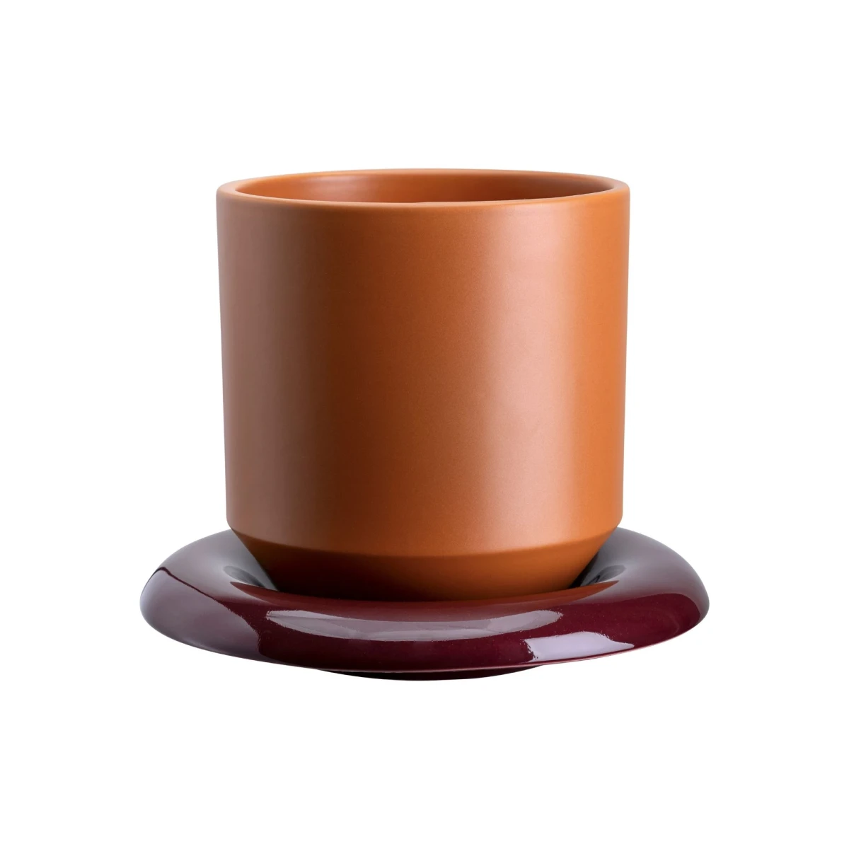 Podstawka doniczki Lily Glazed Deep Burgundy