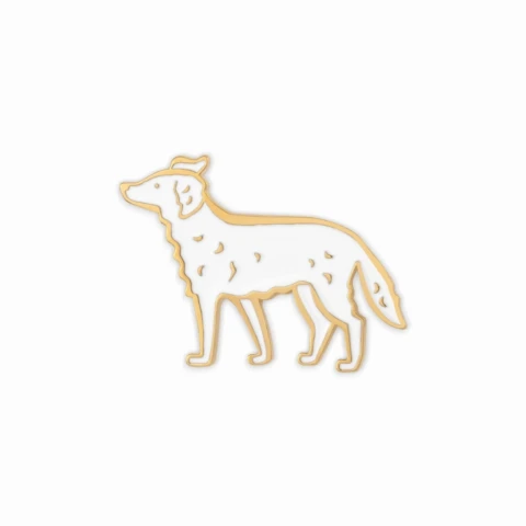 Pin polski pies wędrowny biały