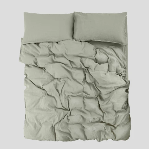 Komplet pościeli lniano-bawełnianej Moldura Sage