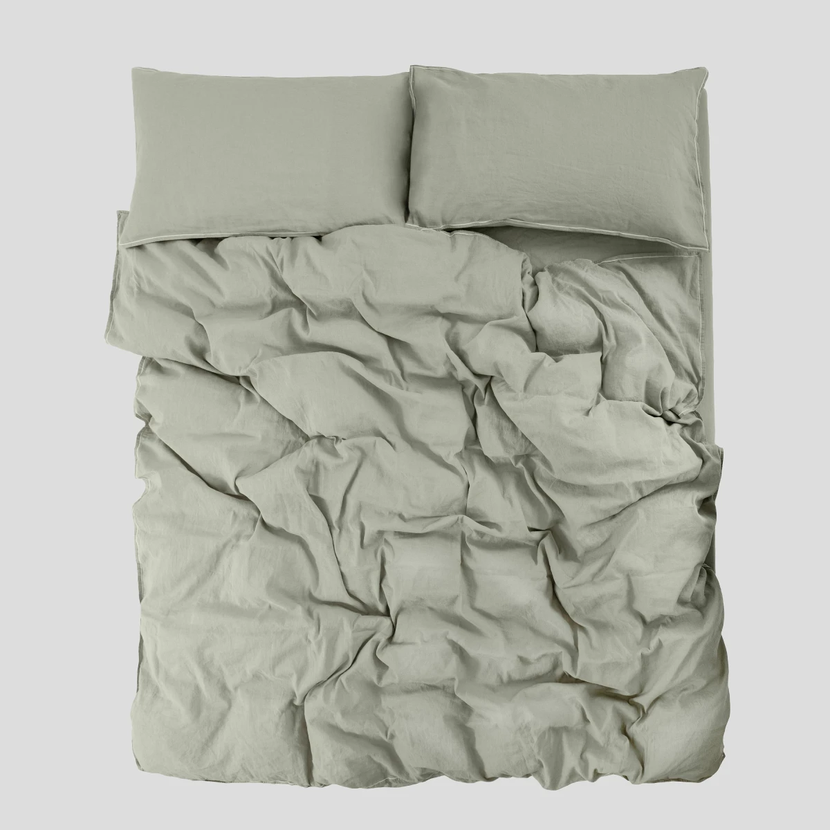 Komplet pościeli lniano-bawełnianej Moldura Sage