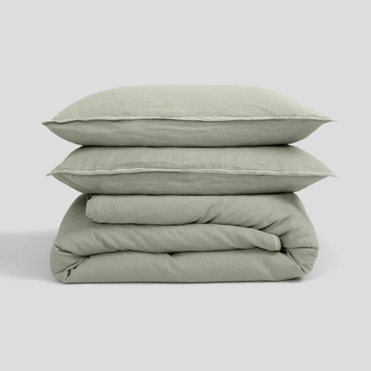 Komplet pościeli lniano-bawełnianej Moldura Sage